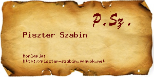 Piszter Szabin névjegykártya